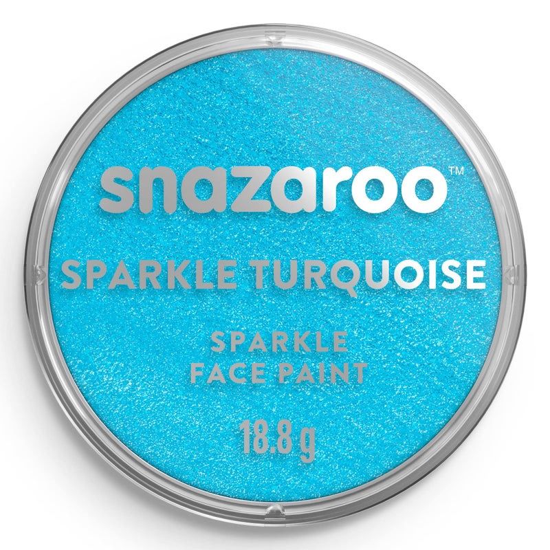 Snazaroo دهان الوجه والجسم المتلألئ من سنزارو، 18.8 جرام (0.66 أونصة) وعاء، تركواز متلألئ - Image 1